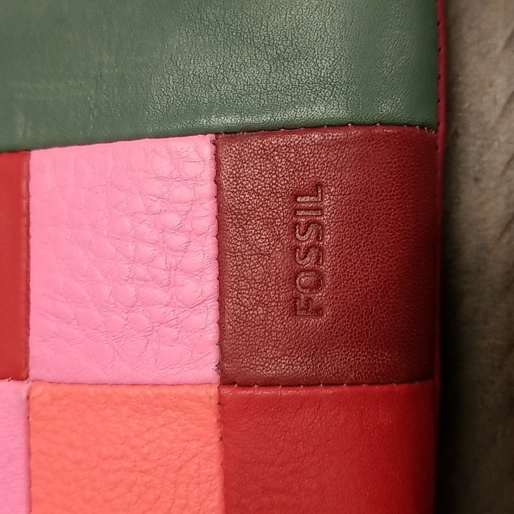 Fossil Emma Mini Wallet RFID Leather Multicolor Patchwork - Picture 4 of 15